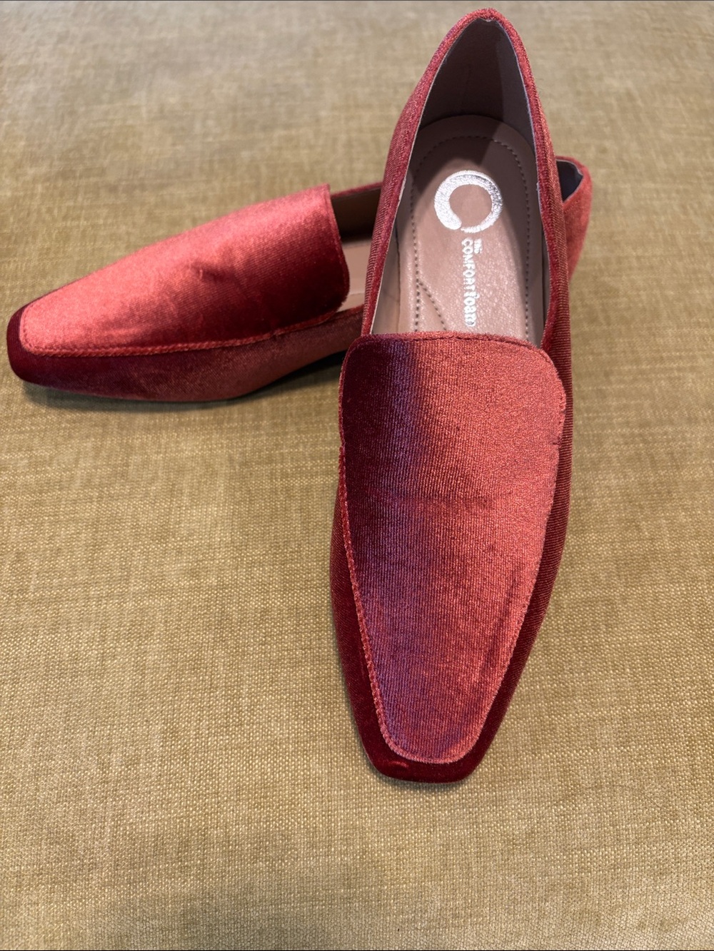 Women’s Burnt Orange Velvet Slip-On Loafers